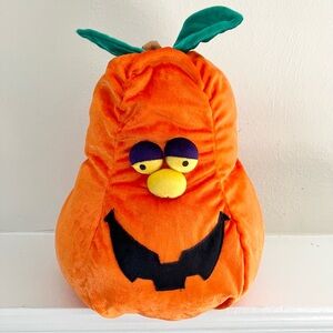 🎁5/$25 Vintage Dandee Orange Halloween Pumpkin Jackolantern Plush Stuffe…